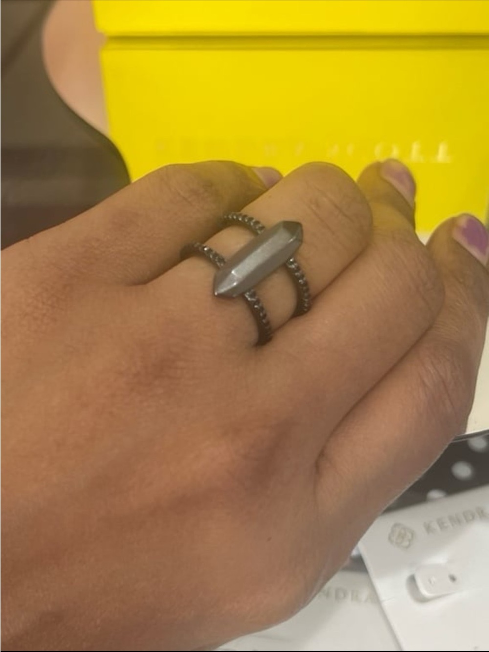 Kendra Scott Women's Abra Band Ring in Gunmetal Size 6 #987 - Picture 7 of 9
